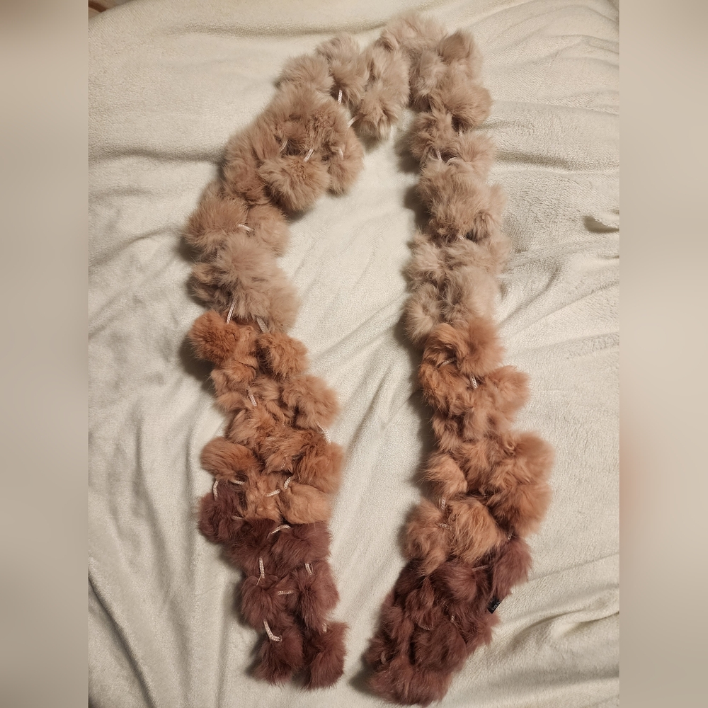 Genuine Rabbit Fur Ombre Scarf